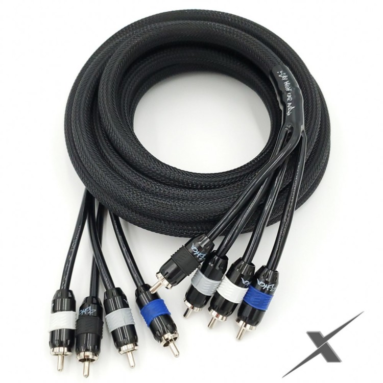 Sky High Car Audio 2 Channel Twisted 18 ft RCA Cables Coated 18' OFC 