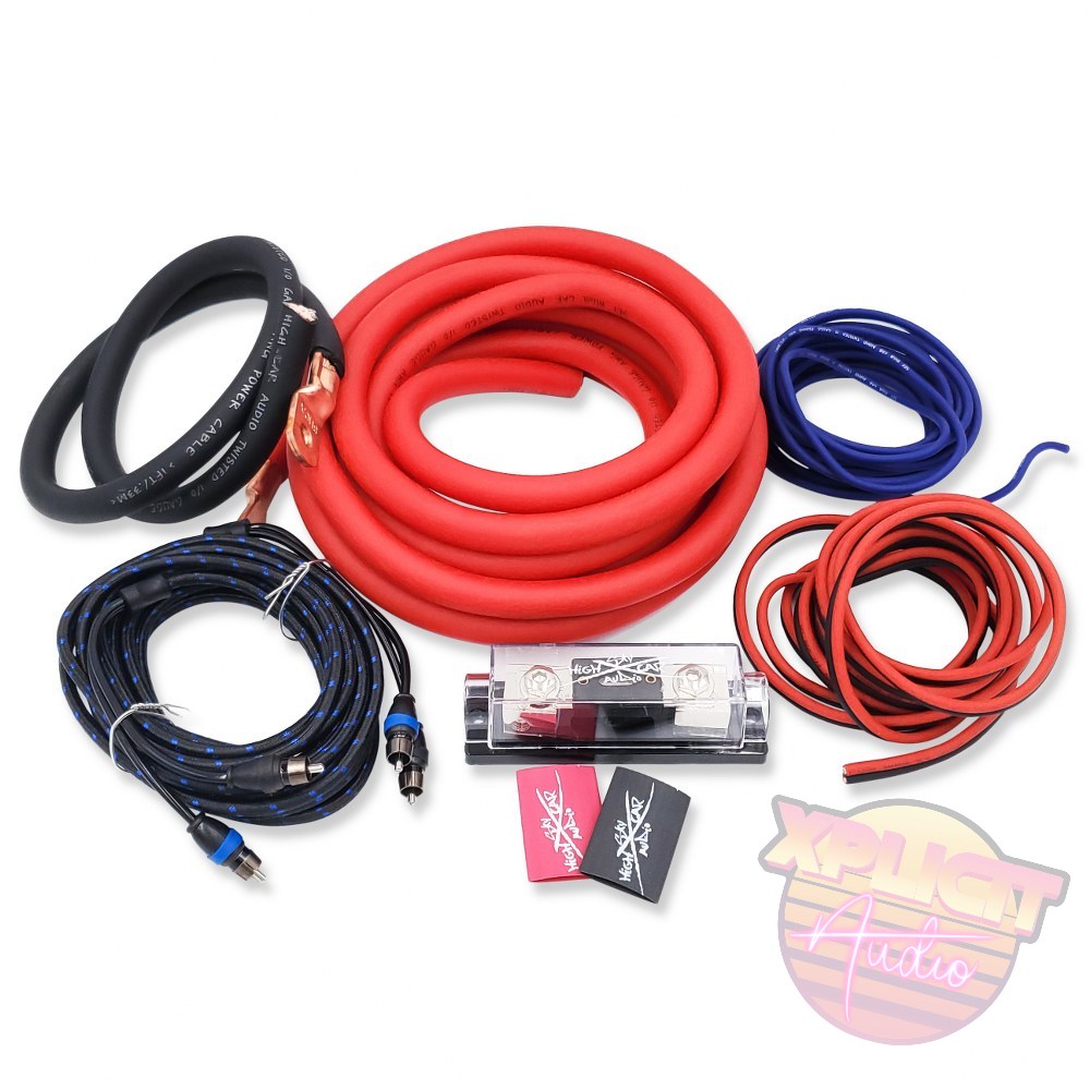 Sky High Car Audio 0ga Amp kit – red