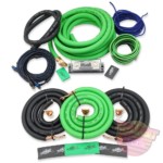 Sky High Car Audio 10ga Amp and Big 3 Kit - Green