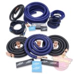 Sky High Car Audio 10ga Amp and Big 3 Kit - Blue