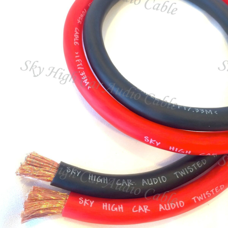 Sky High Car Audio 0 Gauge CCA – 50ft Red-Black