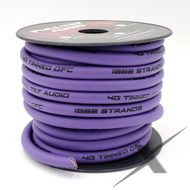 Full Tilt Audio 4ga Tinned OFC - 50ft Purple