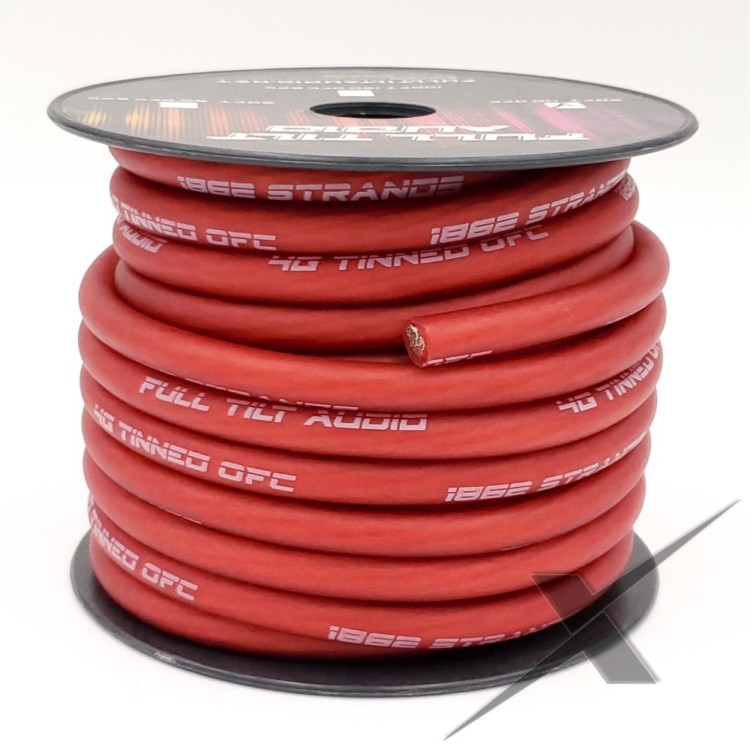 Full Tilt Audio 4ga Tinned OFC - 50ft Red