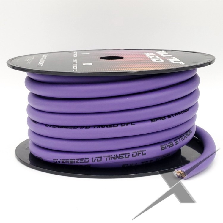 Full Tilt Audio 1/0 Gauge Tinned OFC - 50ft Purple