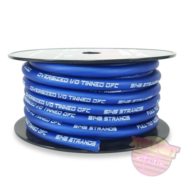 Full Tilt Audio Blue 1/0 Gauge Tinned OFC Power Wire