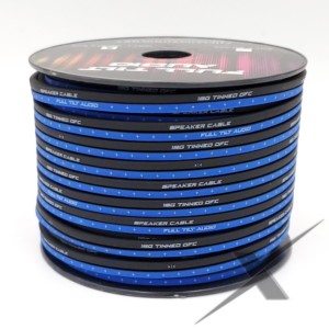 Full Tilt Audio 16 Gauge OFC Speaker Wire - 100ft Blue/Black
