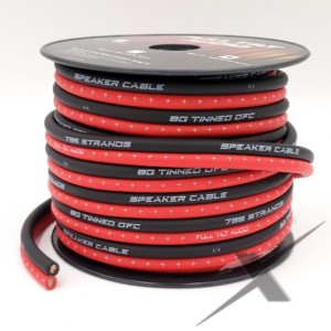 Full Tilt Audio 8 Gauge OFC Speaker Wire - 50ft Red/Black