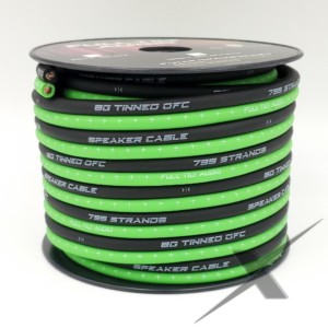 Full Tilt Audio 8 Gauge OFC Speaker Wire - 50ft Green/Black