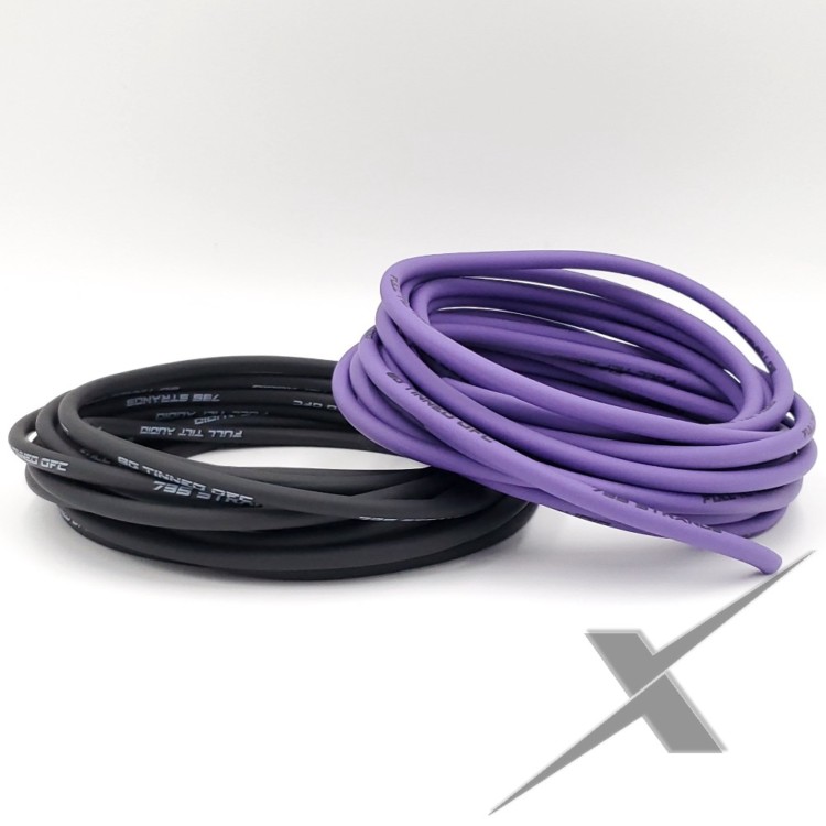 Full Tilt Audio 8 Gauge Tinned OFC - 50ft Purple/Black