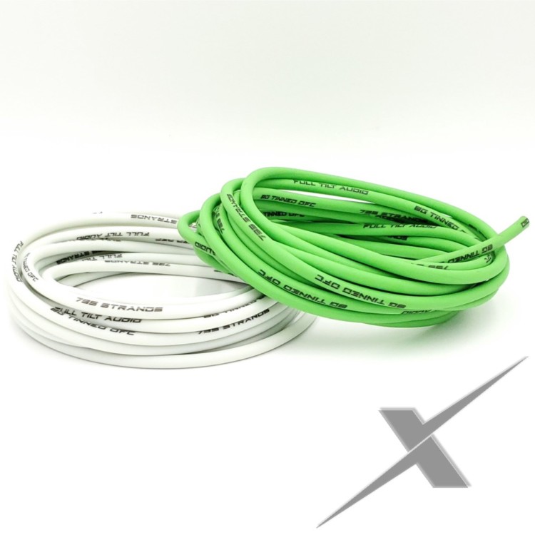 Full Tilt Audio 8 Gauge Tinned OFC - 50ft Green/White