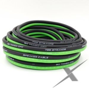 Full Tilt Audio 8 Gauge OFC Speaker Wire - 25ft Green/Black