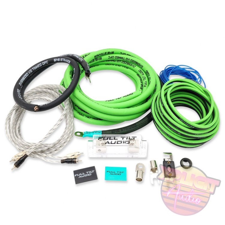 Full Tilt Audio 1/0ga Tinned OFC Amp Kit - Green/Black