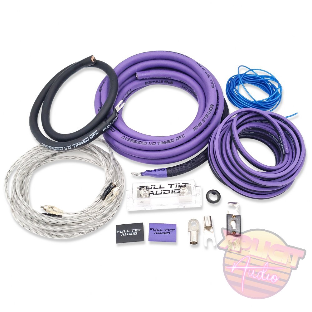 Full Tilt Audio 0ga Tinned OFC Amp Kit – Purple and Black