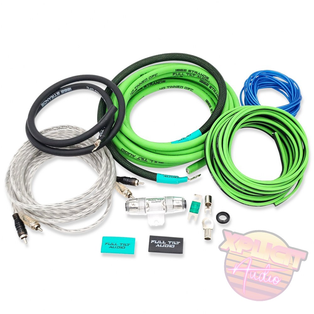 Full Tilt Audio 4ga Tinned OFC Amp Kit – Green and Black