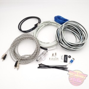Full Tilt Audio 8ga Tinned OFC Amp Kit - White/Black