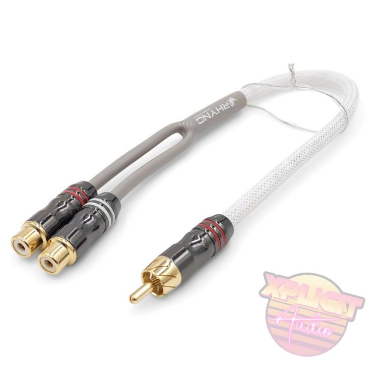 Rhyno Audio Works 1M2F Premium White Braided Y Splitter