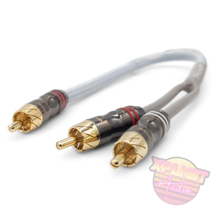 Rhyno Audio Works 1M2M Premium White Braided Y Splitter