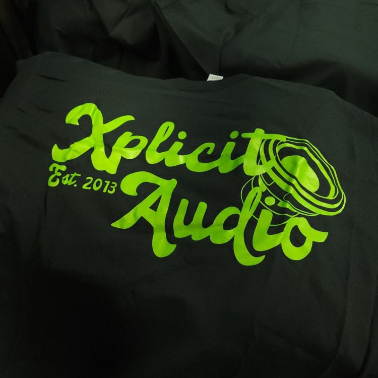 Xplicit Audio EST Black T-Shirt With Lime Green Logo