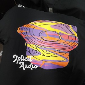 Xplicit Audio 80's Vaporwave Speaker Black T-Shirt With White Logo