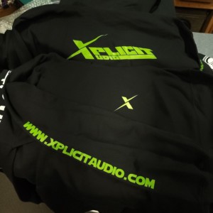 Xplicit Audio Classic Black Hoodie With Lime Green Logo