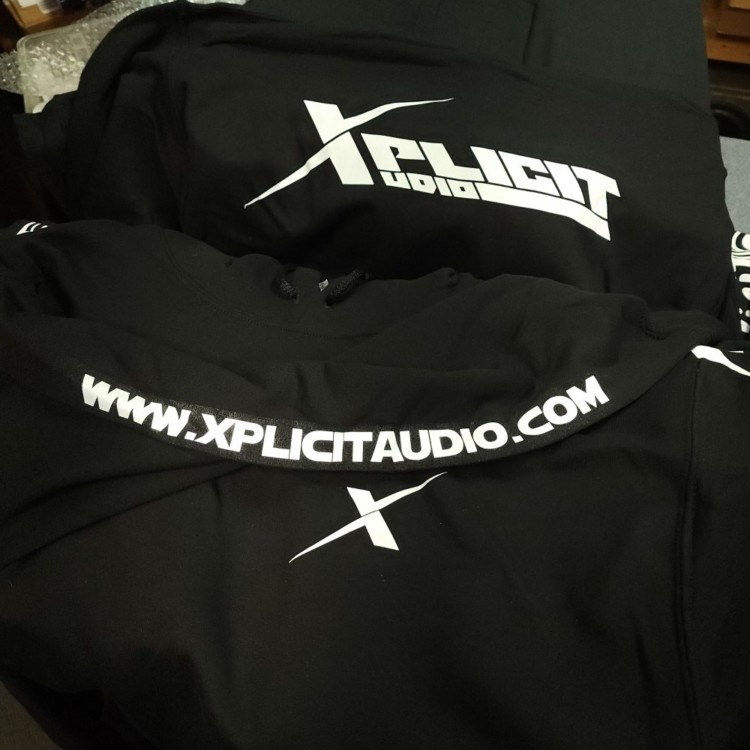 Xplicit Audio Classic Black Hoodie With White Logo