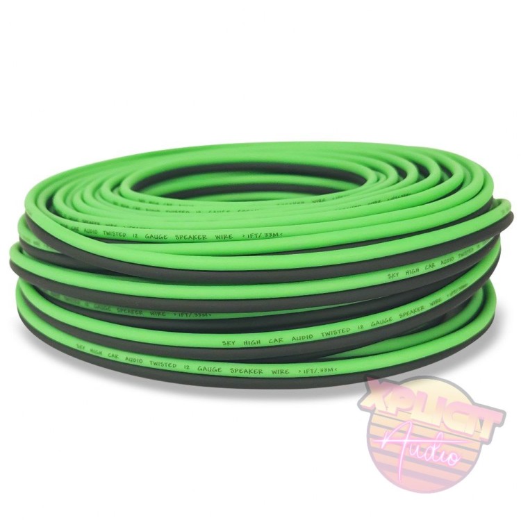 Sky High Car Audio Green/Black 16ga CCA Speaker Wire