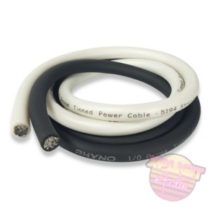Rhyno Audio Works White/Black 1/0 Gauge Tinned CCA Power Wire