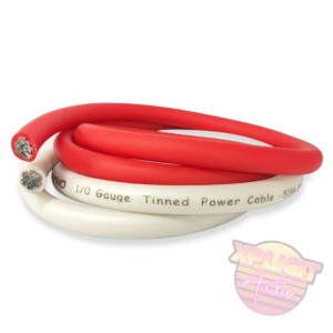 Rhyno Audio Works Red/White 1/0 Gauge Tinned CCA Power Wire