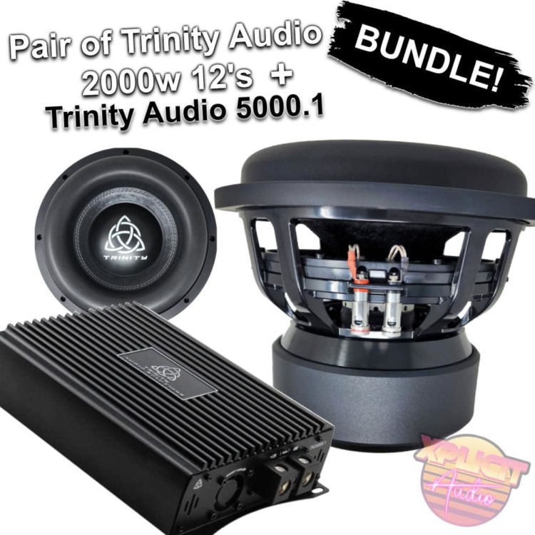 Trinity Audio TAS-M12's & TAS-5000.1 | Pair of 12" Subwoofers + 5000w RMS Monoblock Amplifier