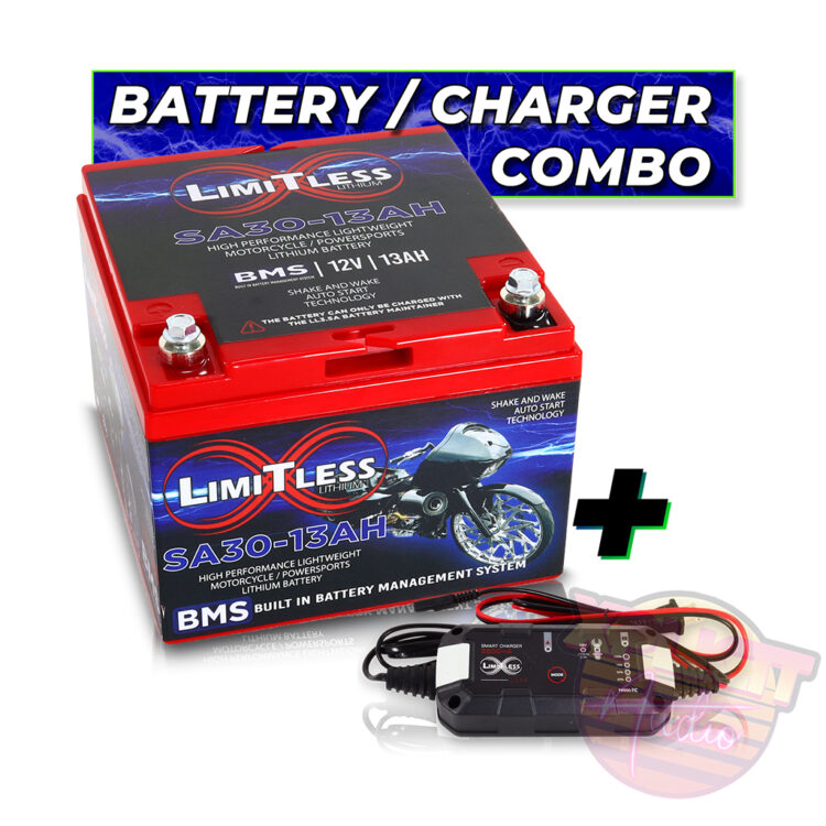 Shake Awake 30 Case 3Ah - 2500w Smart Motorcycle Battery with 3.5A Battery Maintainer