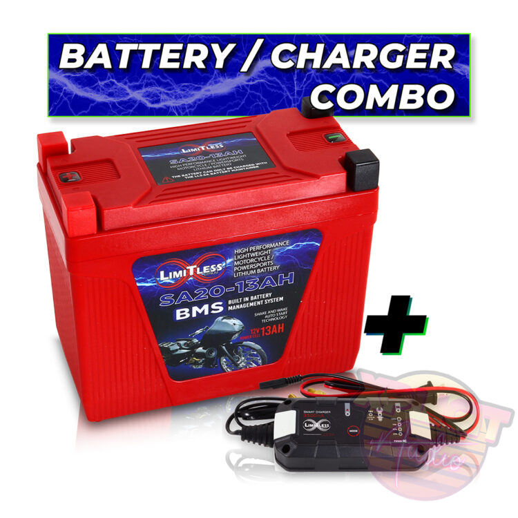 Shake Awake 20 Case 13AH- Smart Motorcycle Battery with 3.5A Battery Maintainer